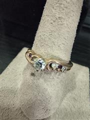 Ruby Lady's Stone & Diamond Ring 5 Diamonds .38 Carat T.W. 10K Yellow Gold
